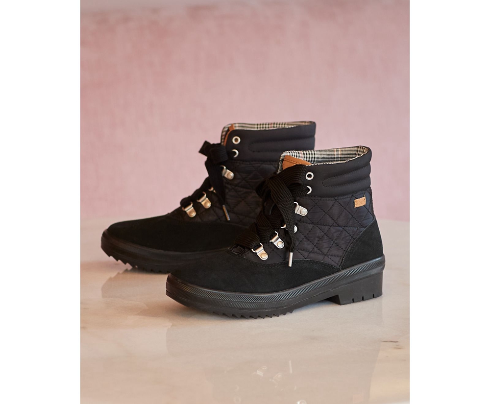 Womens Keds Boots - Camp Water-Resistant Suede w/ Thinsulate™ - Black - 8073-IVKNO